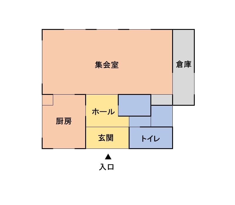 北久原区八幡通り集会所フロアマップ(図面)